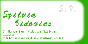 szilvia vidovics business card